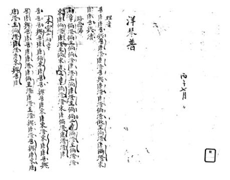 국립중앙도서관, 양금보, 20세기초, 1-2면