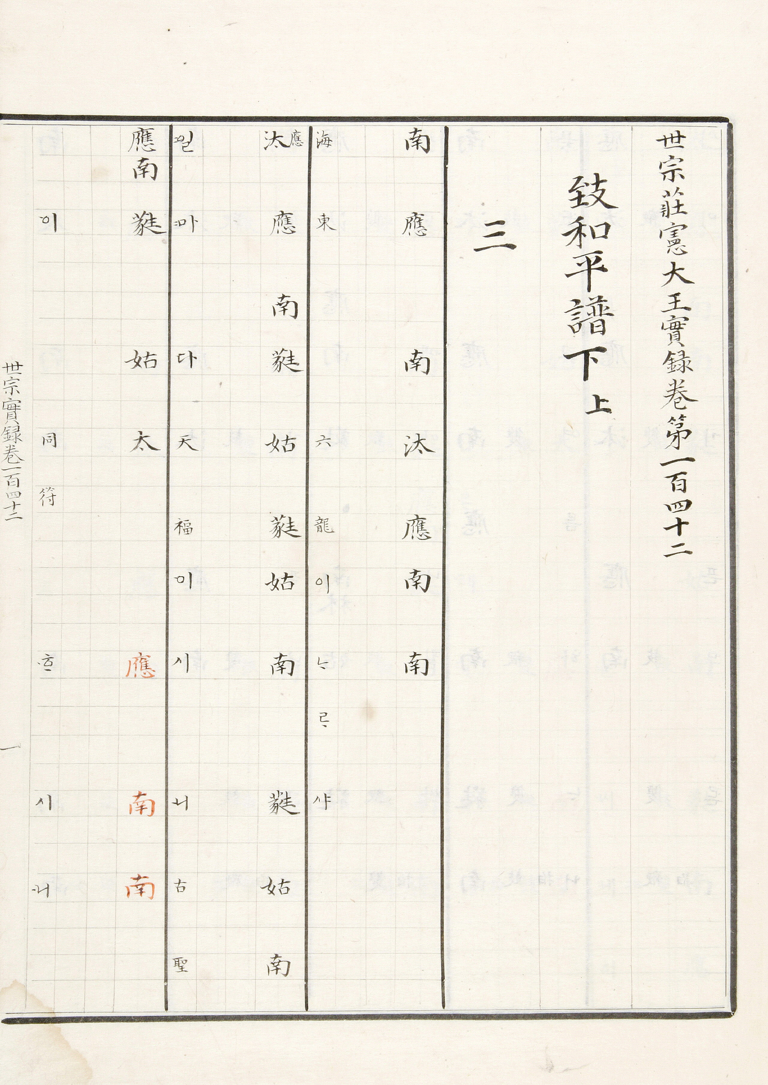 『세종실록악보』 치화평3